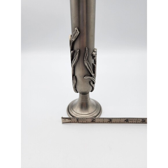 VTG Etain Fait Main Jean Goardere Pewter Bud Vase France Rare Find Lily Flowers - Picture 8 of 12